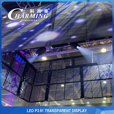 Display LED trasparente 100*50CM Pixel Pitch 3.91MM Alta Trasparenza 70%