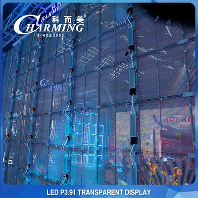 Pubblicità del centro commerciale P3.91 Parete video LED trasparente 4K Indoor