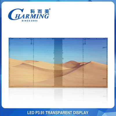 Schermo di vetro del centro commerciale 3D LED che annuncia l'esposizione di parete trasparente del video di P3.91 LED