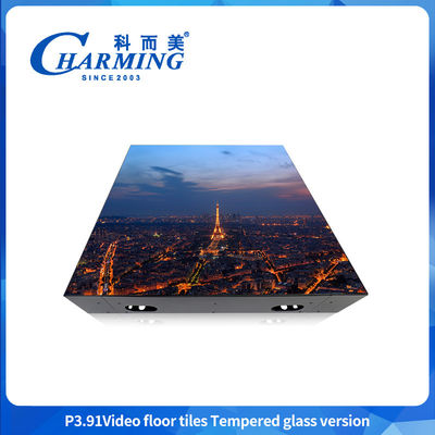 Personalizzazione P3.91 Video Display SMD1921 Vetro interno ed esterno + Copertura Gob + Cornice di ferro Segno LED Pavimento da ballo Per noleggio