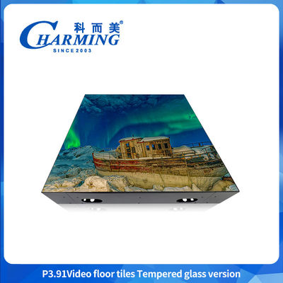 Personalizzazione P3.91 Video Display SMD1921 Vetro interno ed esterno + Copertura Gob + Cornice di ferro Segno LED Pavimento da ballo Per noleggio