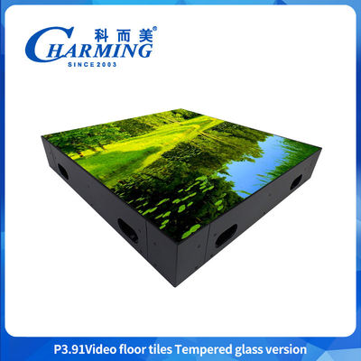 Digital LED Dance Floor Portabile Tempered Glass LED Dance Floor Video Floor Tiles In Bar Club E Mostre di Noleggio