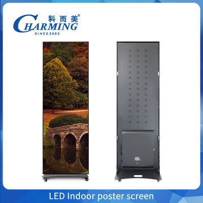 Vendita calda pubblicità LED poster schermo con ruote pavimento in piedi