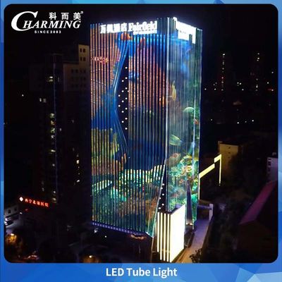 Luce a tubo in lega di alluminio grigio dal produttore originale Charmingled con controllo DMX e IP66 per luoghi esterni di costruzione e ponte