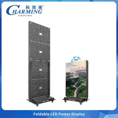 Contenere il suono Foldable LED Poster Screen Usato per visualizzazione commerciale all'interno con 360 ° ruota portatile