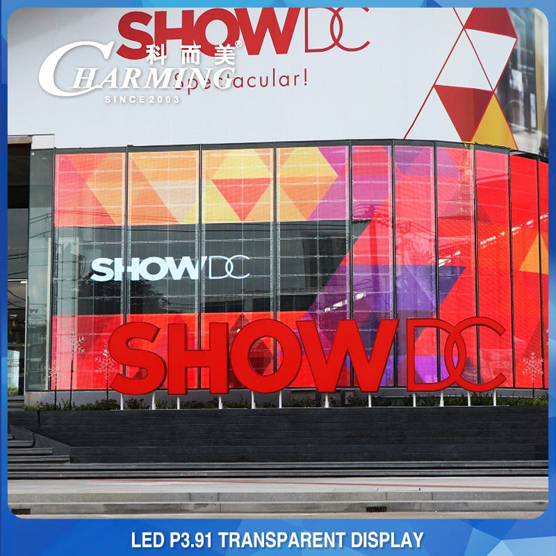 Pubblicità del centro commerciale P3.91 Parete video LED trasparente 4K Indoor