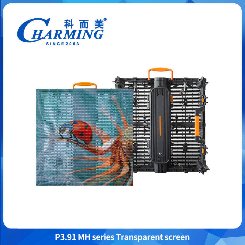 schermo trasparente film vetro muro per la pubblicità video pannello flessibile finestra alta digitale 3D P3.91 Led interno