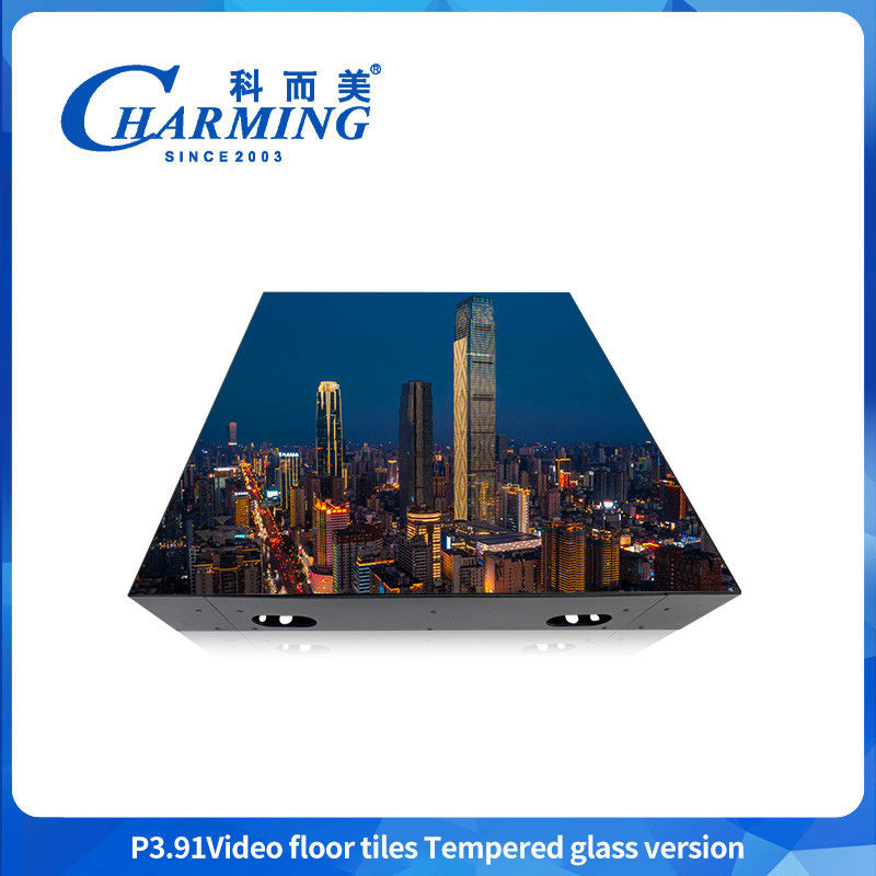 Vetro + copertura Gob + telaio in ferro può sopportare 500kg / m2 video esterno pavimento piastrelle pannello murario noleggio pavimento da ballo LED display