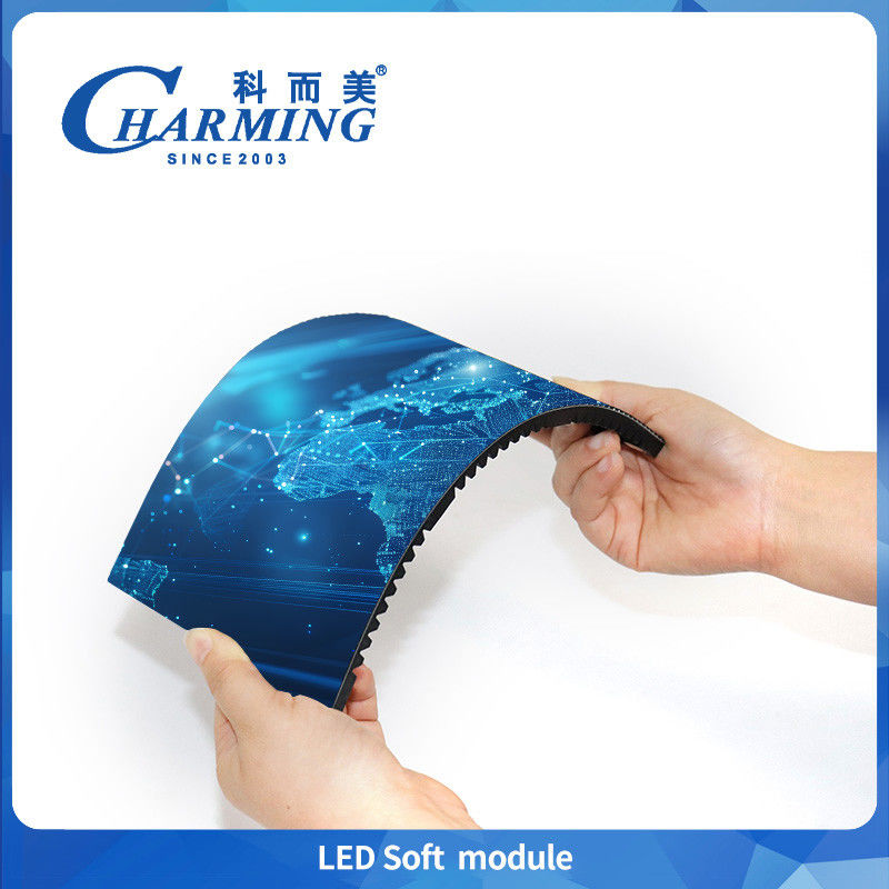 Incantevole P1.86/P2/P2.5/P3/P3.076/P4 Alto tasso di aggiornamento Display interno a LED Moduli magnetici morbidi Supporto schermi a spirale & onda & nastro