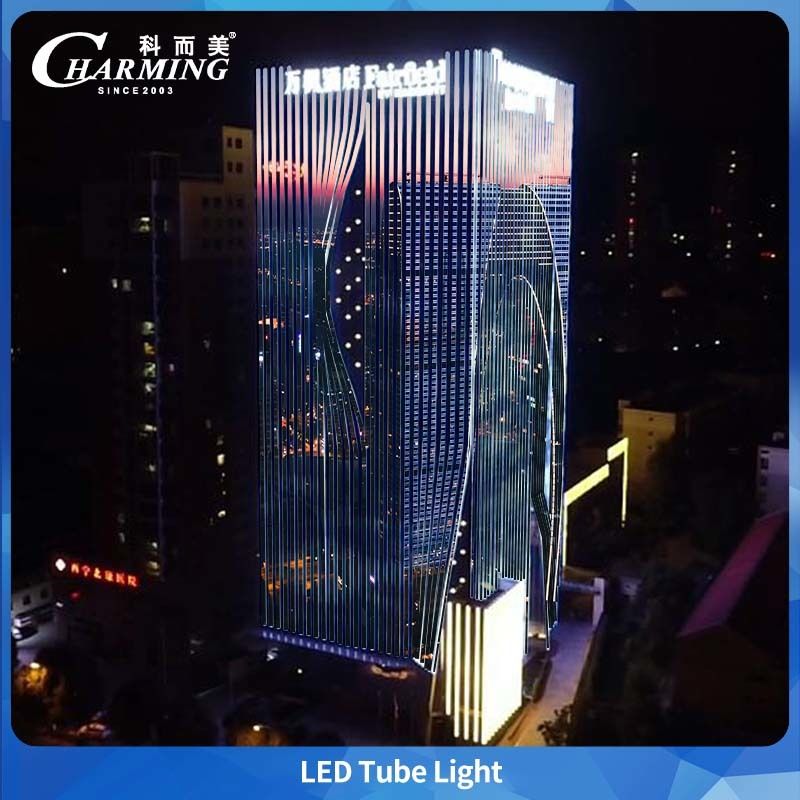 Luce a tubo LED U40 con BIS e LAN SASO Design a linea nascosta per edifici esterni, impermeabile e design ambientale