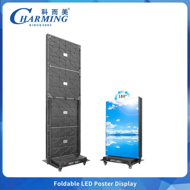 Display di manifesto a LED pieghevole per interni con P1.86 P2 P2.5 Pitch di pixel 7680Hz Refresh Rate e Armadio in alluminio per la manutenzione frontale