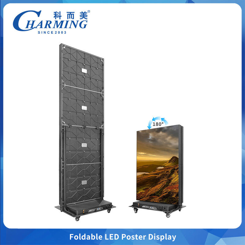 Gob Foldable Led Poster Screen Usato per Shopping Mall Store Aeroporto Con Ruota Contenitore di suono Portatile