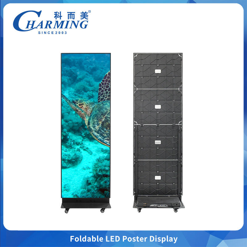 Front Maintenance P2.5 Foldable LED Poster Screen with Dual-Sided Display for Indoor Advertising