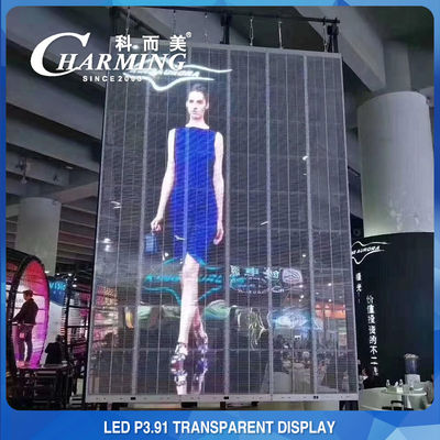 Armadietto di esposizione all'aperto trasparente del LED P3.91 della parete 1000X500mm di colore pieno LED video