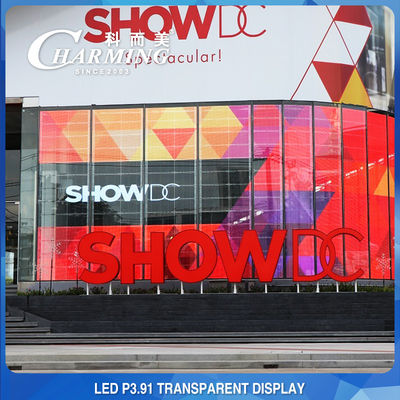 Pubblicità del centro commerciale P3.91 Parete video LED trasparente 4K Indoor