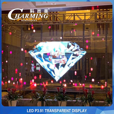 Display LED trasparente 100*50CM Pixel Pitch 3.91MM Alta Trasparenza 70%