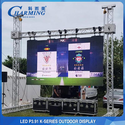 Lo schermo all'aperto IP65 256x128 della parete di concerti P3.91 LED ha curvato la forma