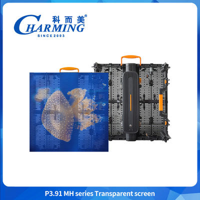 Display trasparente a LED flessibile P3.91MH Serie Display trasparente a schermo vetro Vitrina con luce a led