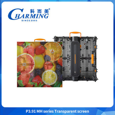 Display LED trasparente della serie P3.91MH a 16 bit Metodi di installazione multipli schermo a maglia a LED