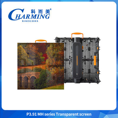 Alta luminosità P3.91 MH Cortina esterna Finestra negozio vetro TV pannelli a LED schermo LED trasparente