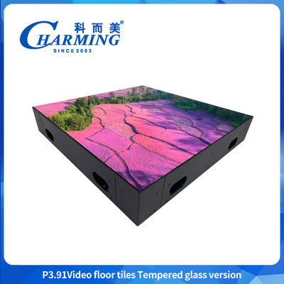 P3.91 Piastrelle da pavimento a LED ad alta luminosità ed effetti realistici schermo da pavimento a video a LED Disegno colorato Piastrelle da pavimento a LED