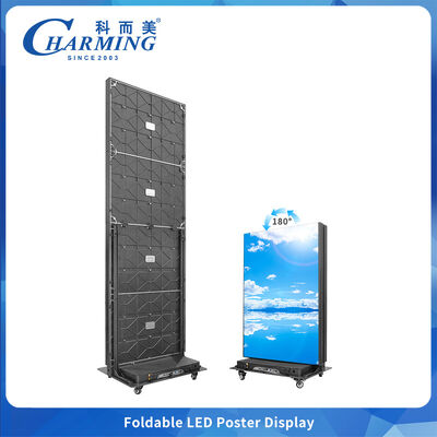 Display di manifesto a LED pieghevole per interni con P1.86 P2 P2.5 Pitch di pixel 7680Hz Refresh Rate e Armadio in alluminio per la manutenzione frontale